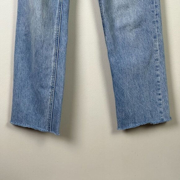 Denim Forum Joni High Loose Raw Hem Light Wash Jeans - Picture 5 of 11